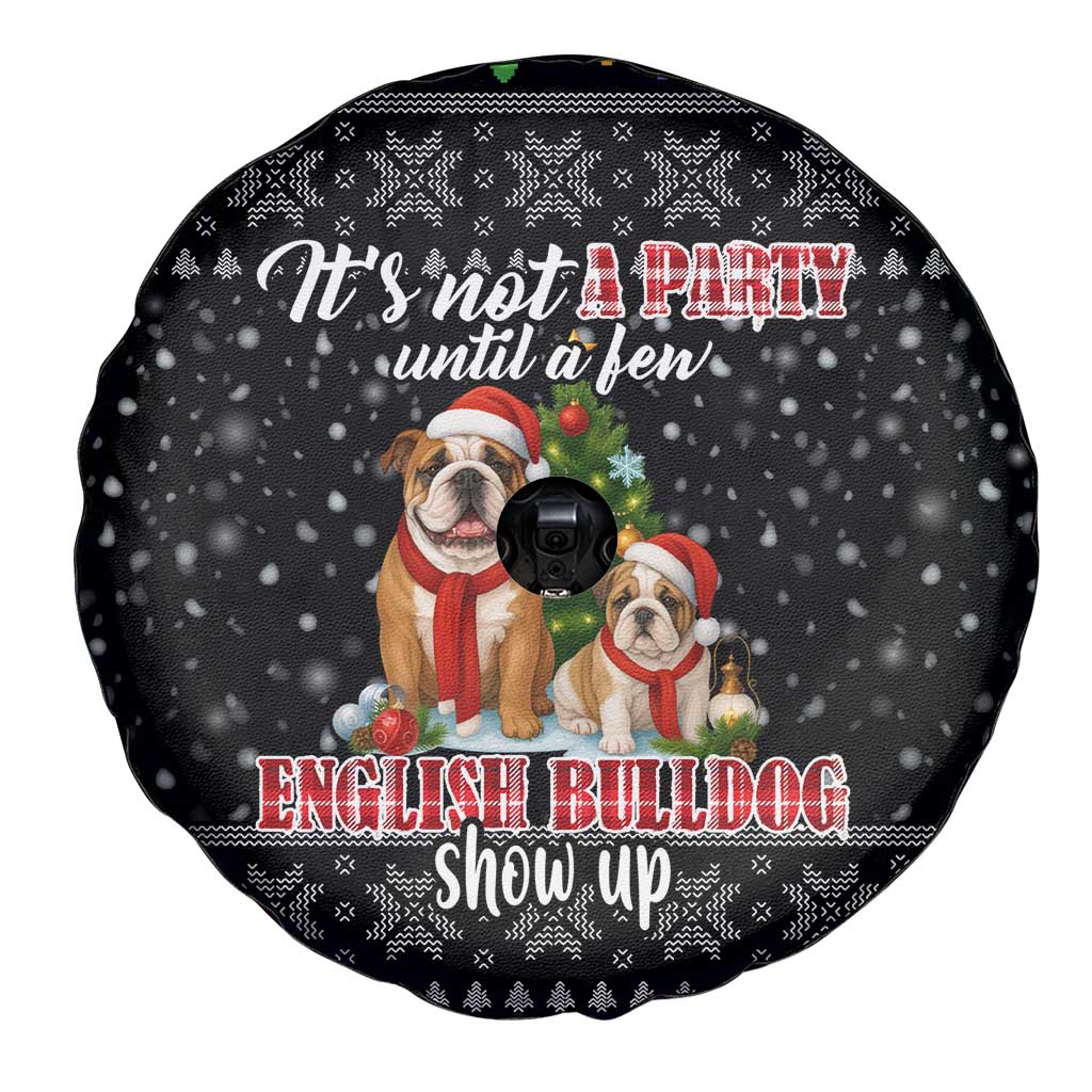 English Bulldog Show Up Christmas Spare Tire Cover Funny Xmas Holiday Patterns - Wonder Print Shop