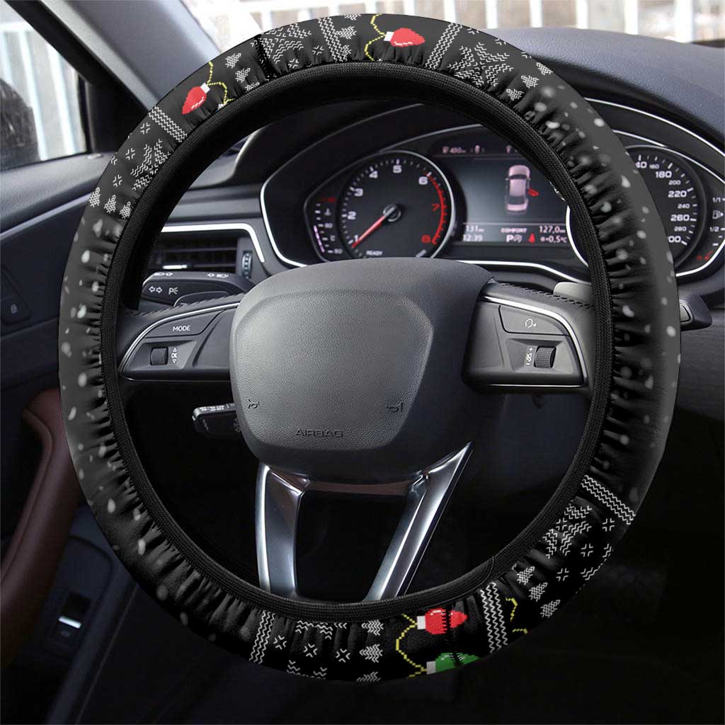 English Bulldog Show Up Christmas Steering Wheel Cover Funny Xmas Holiday Patterns - Wonder Print Shop