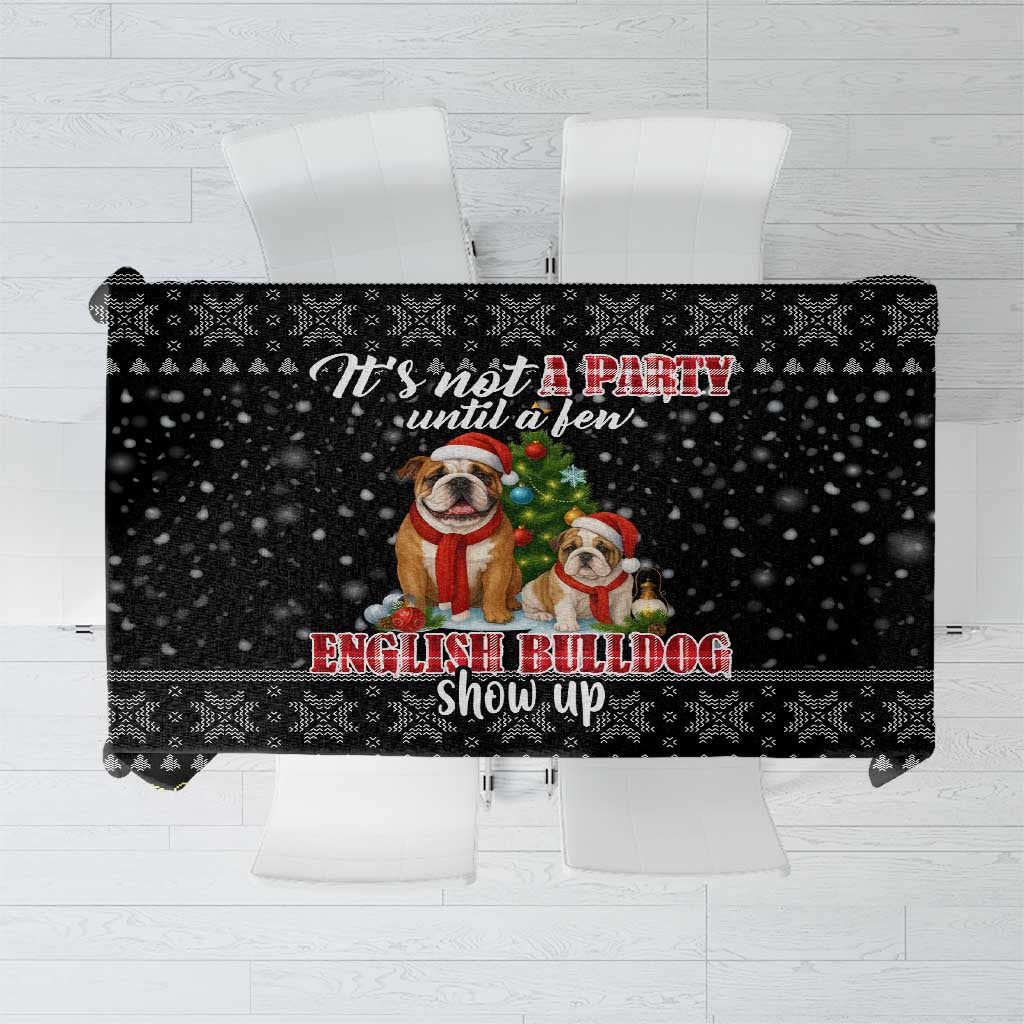 English Bulldog Show Up Christmas Tablecloth Funny Xmas Holiday Patterns - Wonder Print Shop