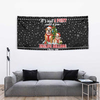 English Bulldog Show Up Christmas Tapestry Funny Xmas Holiday Patterns - Wonder Print Shop