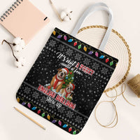 English Bulldog Show Up Christmas Tote Bag Funny Xmas Holiday Patterns - Wonder Print Shop