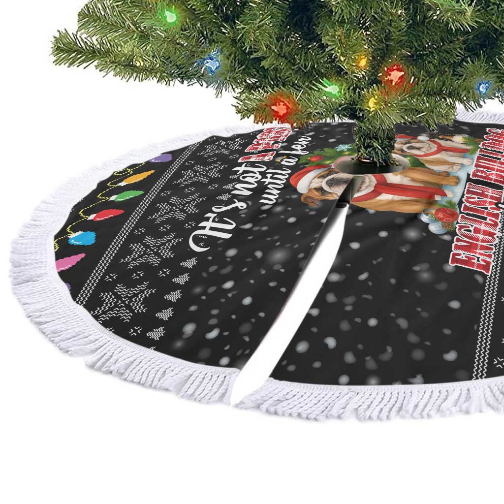 English Bulldog Show Up Christmas Tree Skirt Funny Xmas Holiday Patterns - Wonder Print Shop