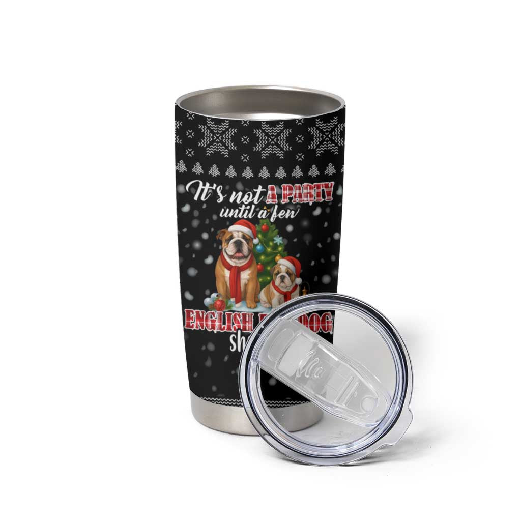 English Bulldog Show Up Christmas Tumbler Cup Funny Xmas Holiday Patterns - Wonder Print Shop
