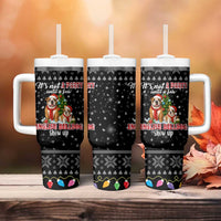 English Bulldog Show Up Christmas Tumbler With Handle Funny Xmas Holiday Patterns - Wonder Print Shop