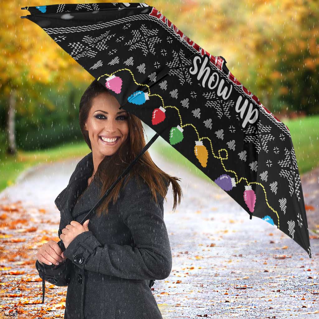 English Bulldog Show Up Christmas Umbrella Funny Xmas Holiday Patterns - Wonder Print Shop