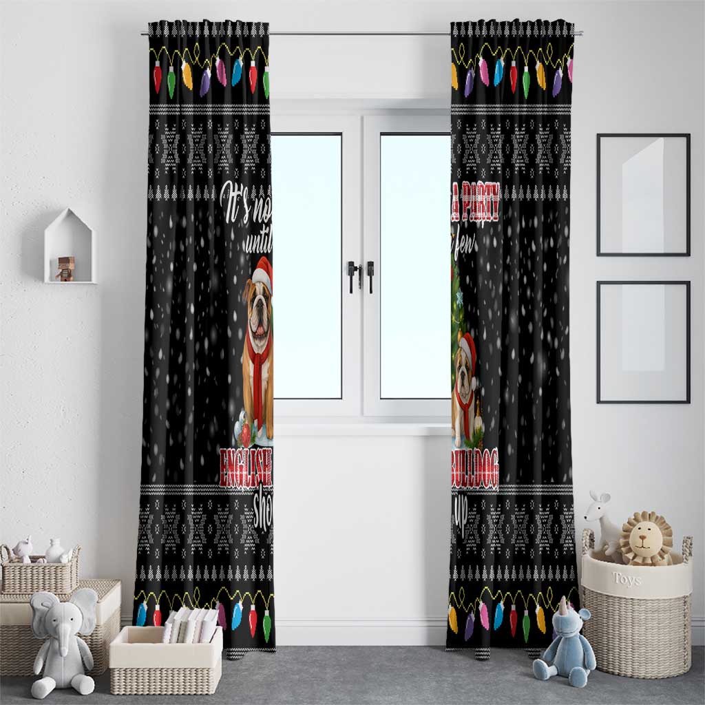 English Bulldog Show Up Christmas Window Curtain Funny Xmas Holiday Patterns - Wonder Print Shop