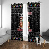 English Bulldog Show Up Christmas Window Curtain Funny Xmas Holiday Patterns - Wonder Print Shop