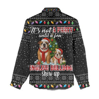 English Bulldog Show Up Christmas Women Casual Shirt Funny Xmas Holiday Patterns - Wonder Print Shop