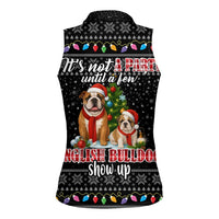 English Bulldog Show Up Christmas Women Sleeveless Polo Shirt Funny Xmas Holiday Patterns - Wonder Print Shop