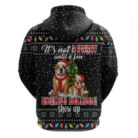 English Bulldog Show Up Christmas Zip Hoodie Funny Xmas Holiday Patterns - Wonder Print Shop