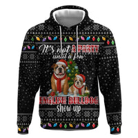 English Bulldog Show Up Christmas Zip Hoodie Funny Xmas Holiday Patterns - Wonder Print Shop