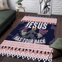 Jesus Has Your Back Jiu Jitsu Christmas Area Rug Funny Xmas Holiday Patterns - Wonder Print Shop