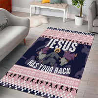Jesus Has Your Back Jiu Jitsu Christmas Area Rug Funny Xmas Holiday Patterns - Wonder Print Shop