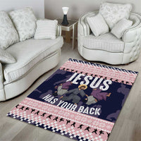 Jesus Has Your Back Jiu Jitsu Christmas Area Rug Funny Xmas Holiday Patterns - Wonder Print Shop