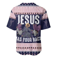 Jesus Has Your Back Jiu Jitsu Christmas Baseball Jersey Funny Xmas Holiday Patterns - Wonder Print Shop