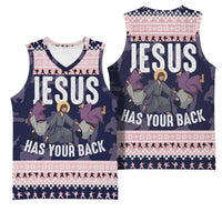 Jesus Has Your Back Jiu Jitsu Christmas Basketball Jersey Funny Xmas Holiday Patterns - Wonder Print Shop