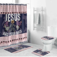 Jesus Has Your Back Jiu Jitsu Christmas Bathroom Set Funny Xmas Holiday Patterns - Wonder Print Shop