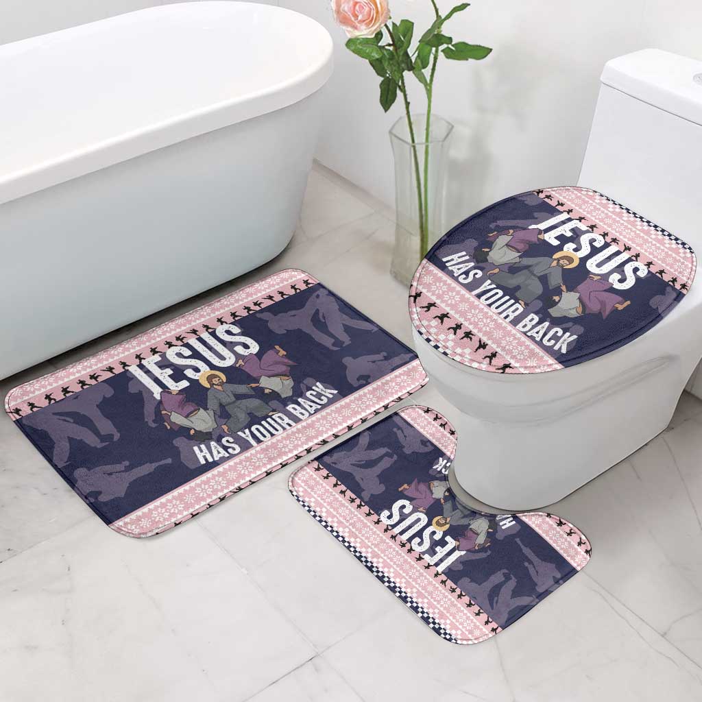Jesus Has Your Back Jiu Jitsu Christmas Bathroom Set Funny Xmas Holiday Patterns - Wonder Print Shop