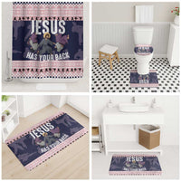 Jesus Has Your Back Jiu Jitsu Christmas Bathroom Set Funny Xmas Holiday Patterns - Wonder Print Shop