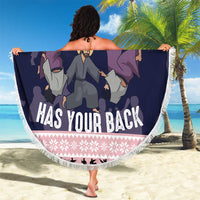 Jesus Has Your Back Jiu Jitsu Christmas Beach Blanket Funny Xmas Holiday Patterns - Wonder Print Shop