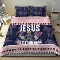 Jesus Has Your Back Jiu Jitsu Christmas Bedding Set Funny Xmas Holiday Patterns - Wonder Print Shop
