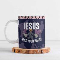 Jesus Has Your Back Jiu Jitsu Christmas Ceramic Mug Funny Xmas Holiday Patterns - Wonder Print Shop