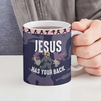 Jesus Has Your Back Jiu Jitsu Christmas Ceramic Mug Funny Xmas Holiday Patterns - Wonder Print Shop