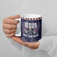 Jesus Has Your Back Jiu Jitsu Christmas Ceramic Mug Funny Xmas Holiday Patterns - Wonder Print Shop