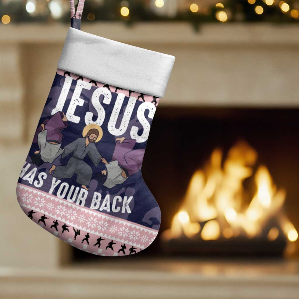 Jesus Has Your Back Jiu Jitsu Christmas Stocking Funny Xmas Holiday Patterns - Wonder Print Shop