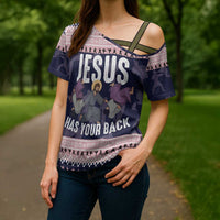 Jesus Has Your Back Jiu Jitsu Christmas Cross Shoulder Shirt Funny Xmas Holiday Patterns - Wonder Print Shop