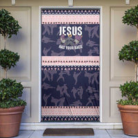Jesus Has Your Back Jiu Jitsu Christmas Door Cover Funny Xmas Holiday Patterns - Wonder Print Shop