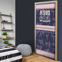 Jesus Has Your Back Jiu Jitsu Christmas Door Cover Funny Xmas Holiday Patterns - Wonder Print Shop