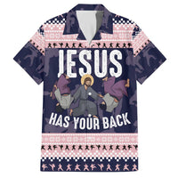 Jesus Has Your Back Jiu Jitsu Christmas Family Matching Off The Shoulder Long Sleeve Dress and Hawaiian Shirt Funny Xmas Holiday Patterns - Wonder Print Shop