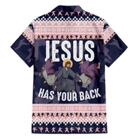 Jesus Has Your Back Jiu Jitsu Christmas Family Matching Off The Shoulder Long Sleeve Dress and Hawaiian Shirt Funny Xmas Holiday Patterns - Wonder Print Shop