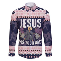Jesus Has Your Back Jiu Jitsu Christmas Family Matching Off Shoulder Maxi Dress and Hawaiian Shirt Funny Xmas Holiday Patterns - Wonder Print Shop