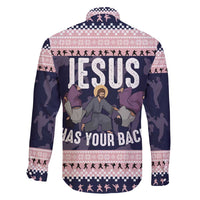 Jesus Has Your Back Jiu Jitsu Christmas Family Matching Off Shoulder Maxi Dress and Hawaiian Shirt Funny Xmas Holiday Patterns - Wonder Print Shop