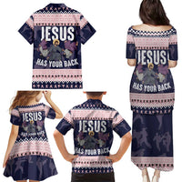 Jesus Has Your Back Jiu Jitsu Christmas Family Matching Puletasi and Hawaiian Shirt Funny Xmas Holiday Patterns - Wonder Print Shop