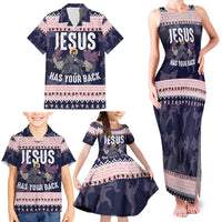 Jesus Has Your Back Jiu Jitsu Christmas Family Matching Tank Maxi Dress and Hawaiian Shirt Funny Xmas Holiday Patterns - Wonder Print Shop