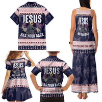 Jesus Has Your Back Jiu Jitsu Christmas Family Matching Tank Maxi Dress and Hawaiian Shirt Funny Xmas Holiday Patterns - Wonder Print Shop