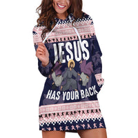Jesus Has Your Back Jiu Jitsu Christmas Hoodie Dress Funny Xmas Holiday Patterns - Wonder Print Shop