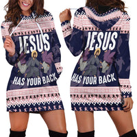 Jesus Has Your Back Jiu Jitsu Christmas Hoodie Dress Funny Xmas Holiday Patterns - Wonder Print Shop