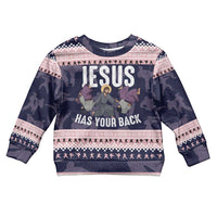 Jesus Has Your Back Jiu Jitsu Christmas Kid Ugly Christmas Sweater Funny Xmas Holiday Patterns - Wonder Print Shop