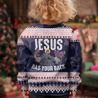 Jesus Has Your Back Jiu Jitsu Christmas Kid Ugly Christmas Sweater Funny Xmas Holiday Patterns - Wonder Print Shop