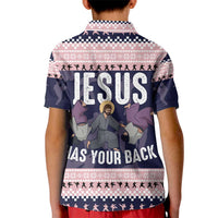Jesus Has Your Back Jiu Jitsu Christmas Kid Polo Shirt Funny Xmas Holiday Patterns - Wonder Print Shop