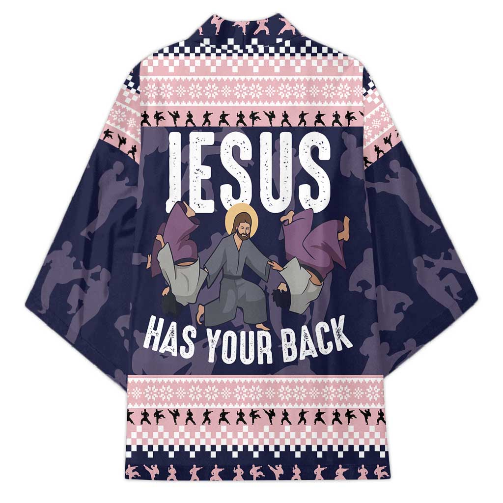 Jesus Has Your Back Jiu Jitsu Christmas Kimono Funny Xmas Holiday Patterns - Wonder Print Shop
