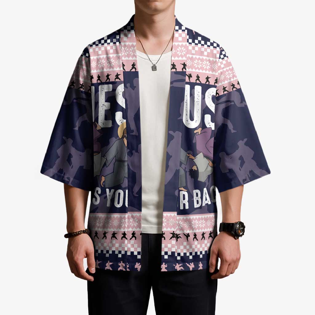 Jesus Has Your Back Jiu Jitsu Christmas Kimono Funny Xmas Holiday Patterns - Wonder Print Shop