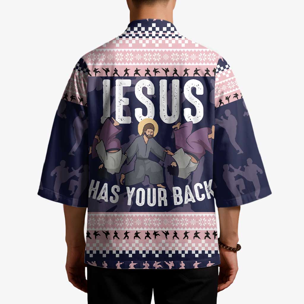 Jesus Has Your Back Jiu Jitsu Christmas Kimono Funny Xmas Holiday Patterns - Wonder Print Shop