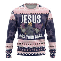 Jesus Has Your Back Jiu Jitsu Christmas Ugly Christmas Sweater Funny Xmas Holiday Patterns - Wonder Print Shop