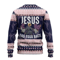 Jesus Has Your Back Jiu Jitsu Christmas Ugly Christmas Sweater Funny Xmas Holiday Patterns - Wonder Print Shop