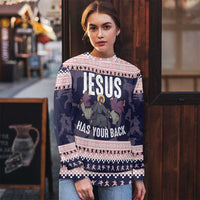 Jesus Has Your Back Jiu Jitsu Christmas Ugly Christmas Sweater Funny Xmas Holiday Patterns - Wonder Print Shop